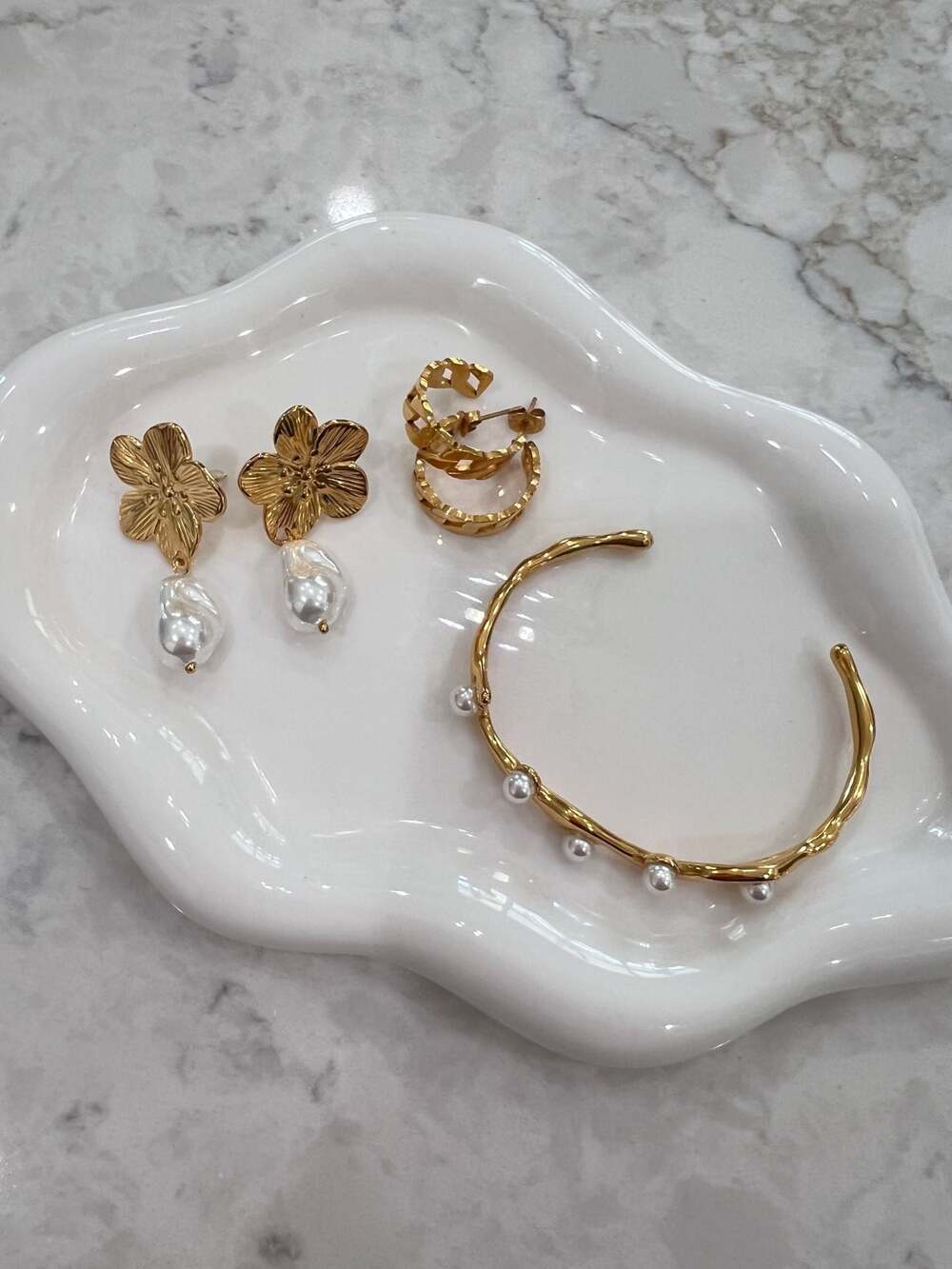 Bundle of 3 Waterproof  18k Gold Plated stainless steel jewelry